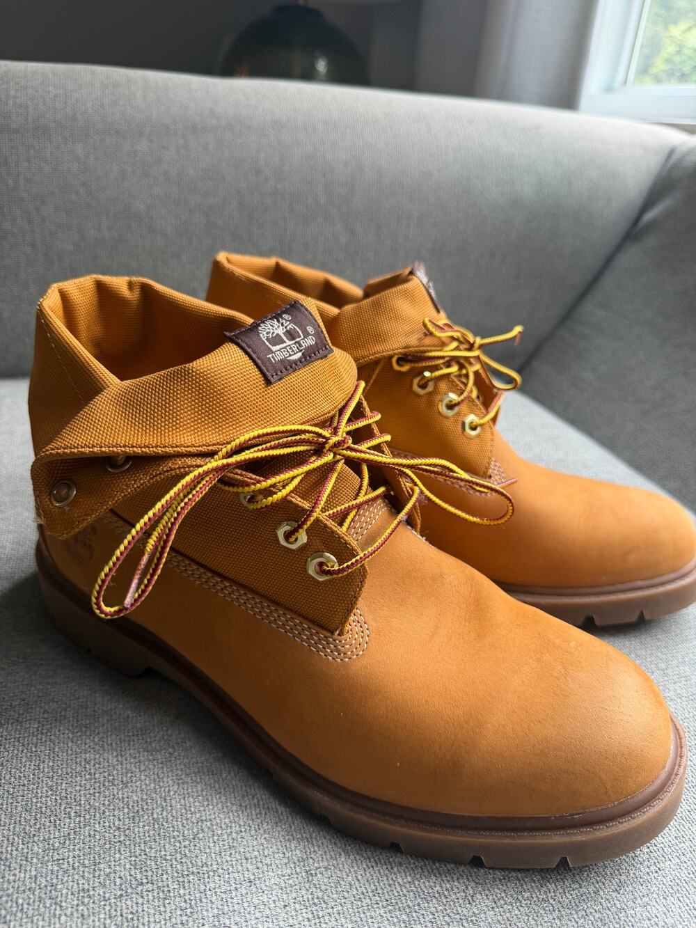 Timberland Shoes Classic Roll Top Leather/Ripstop Wheat/Brown Mens Boots Sz 10.5